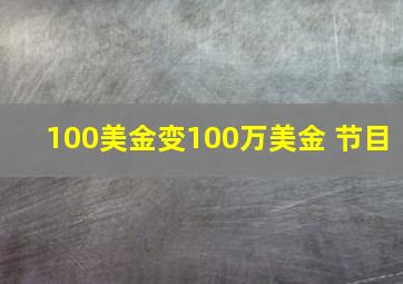 100美金变100万美金 节目